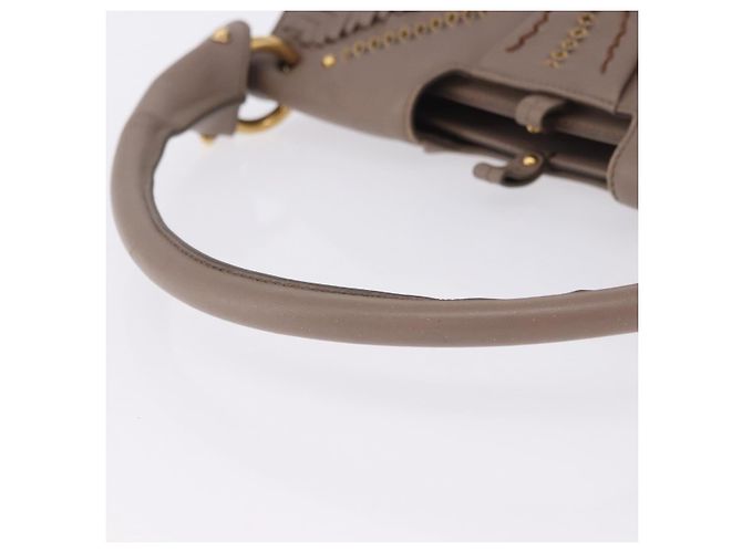 Borsa a tracolla Salvatore Ferragamo Gancini in pelle marrone e oro Auth 202452A D'oro - vista 7