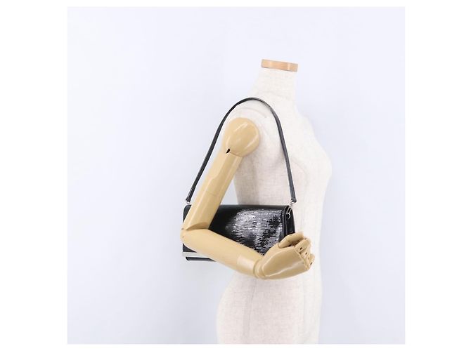 Borsa LOUIS VUITTON Electric epi Pochette Sevigne Black M4055N LV Auth 200421V Nero - vista 27