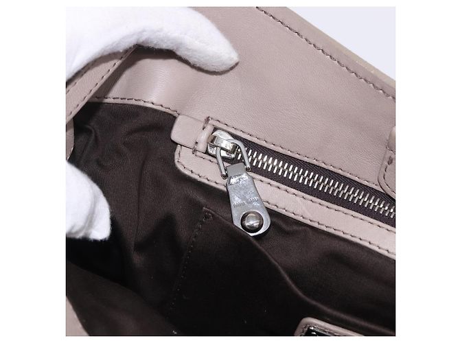 Borsa a tracolla Miu Miu Matelassé con catena in pelle Beige Silver Auth ka6124M Argento - vista 27