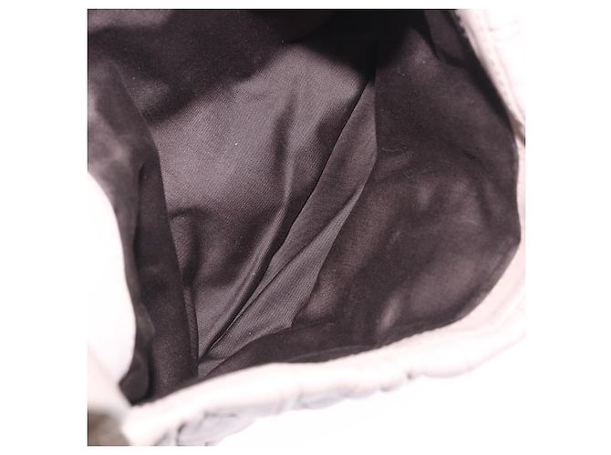 Borsa a tracolla Miu Miu Matelassé con catena in pelle Beige Silver Auth ka6124M Argento - vista 31
