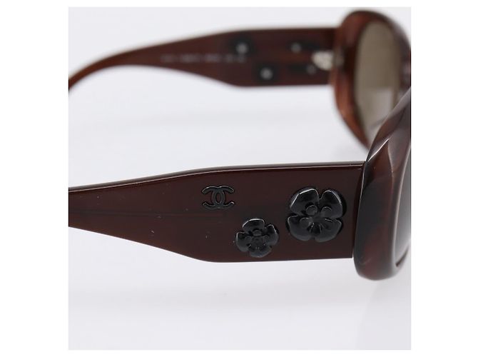 Gafas de sol CHANEL Camelia plástico Brown CC Auth BA15680 Castaño - vista 5