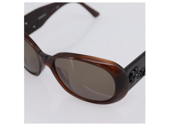 Gafas de sol CHANEL Camelia plástico Brown CC Auth BA15680 Castaño - vista 9