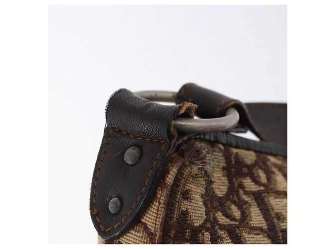 Borsa a tracolla Christian Dior Trotter Canvas Beige Silver Auth ka6123A Argento - vista 10