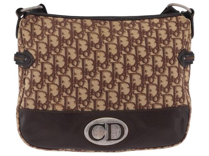 Borsa a tracolla Christian Dior Trotter Canvas Beige Silver Auth ka6123A Argento - vista 13