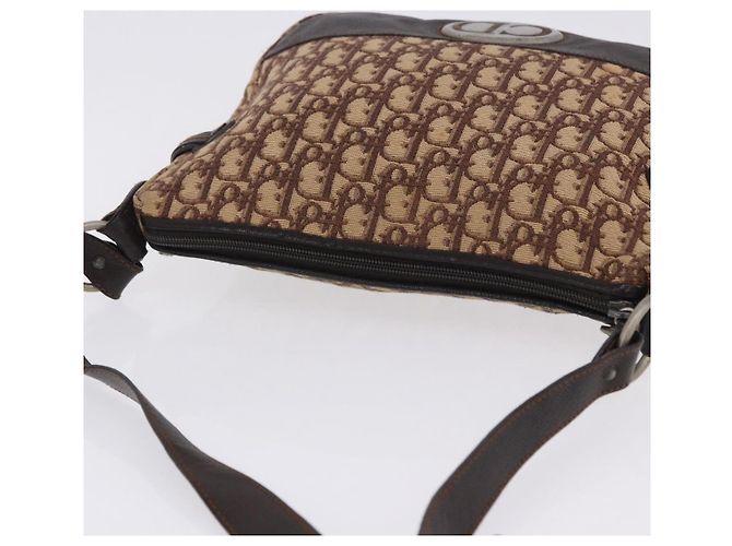 Borsa a tracolla Christian Dior Trotter Canvas Beige Silver Auth ka6123A Argento - vista 14