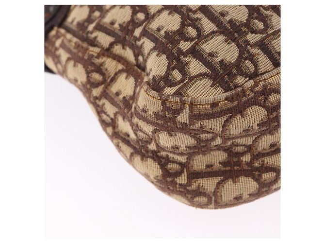 Borsa a tracolla Christian Dior Trotter Canvas Beige Silver Auth ka6123A Argento - vista 19