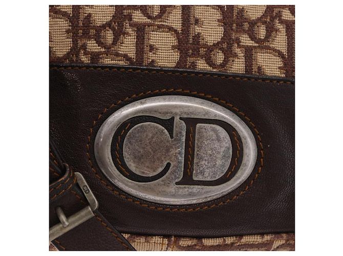 Borsa a tracolla Christian Dior Trotter Canvas Beige Silver Auth ka6123A Argento - vista 21