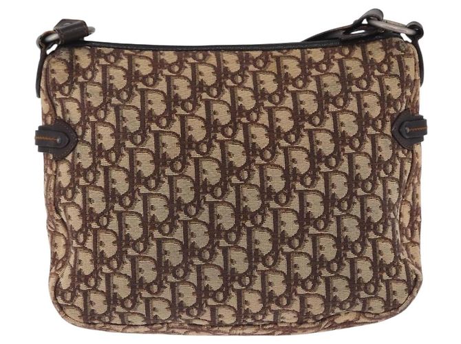 Borsa a tracolla Christian Dior Trotter Canvas Beige Silver Auth ka6123A Argento - vista 3