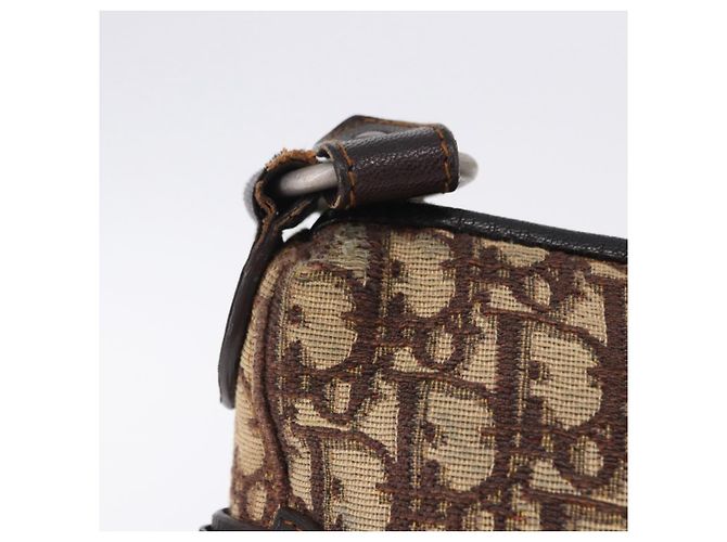 Borsa a tracolla Christian Dior Trotter Canvas Beige Silver Auth ka6123A Argento - vista 4