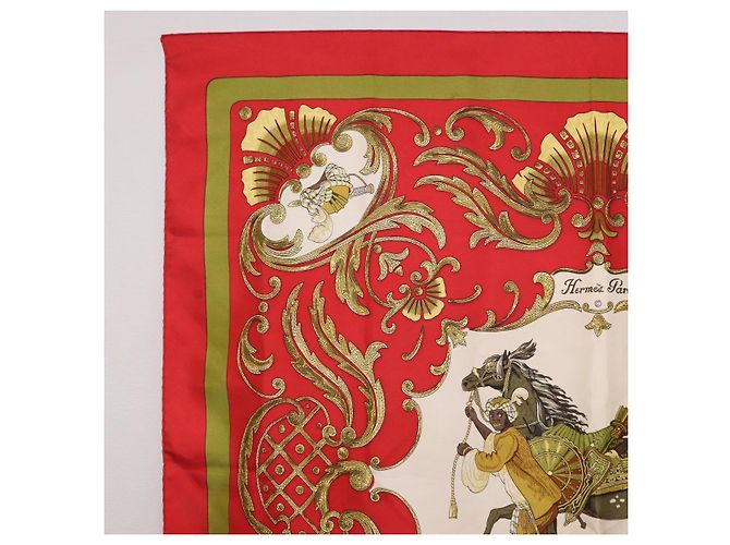 Hermès Pañuelo HERMES Carre 90 Seda Rojo Auth bs37039 Roja - vista 2
