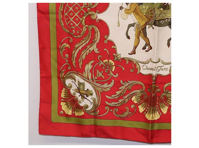 Hermès Pañuelo HERMES Carre 90 Seda Rojo Auth bs37039 Roja - vista 8