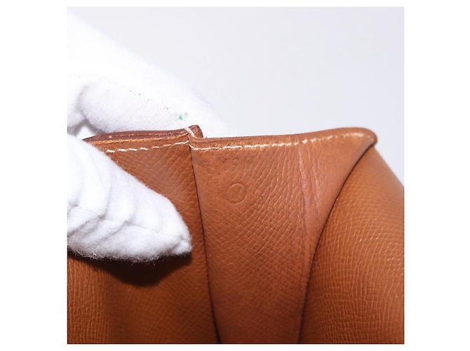 Hermès Borsa Business HERMES Danube 38 in Pelle Brown Gold Auth bs37017 Marrone D'oro - vista 12