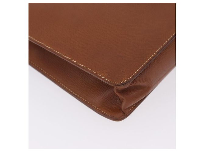 Hermès Borsa Business HERMES Danube 38 in Pelle Brown Gold Auth bs37017 Marrone D'oro - vista 16