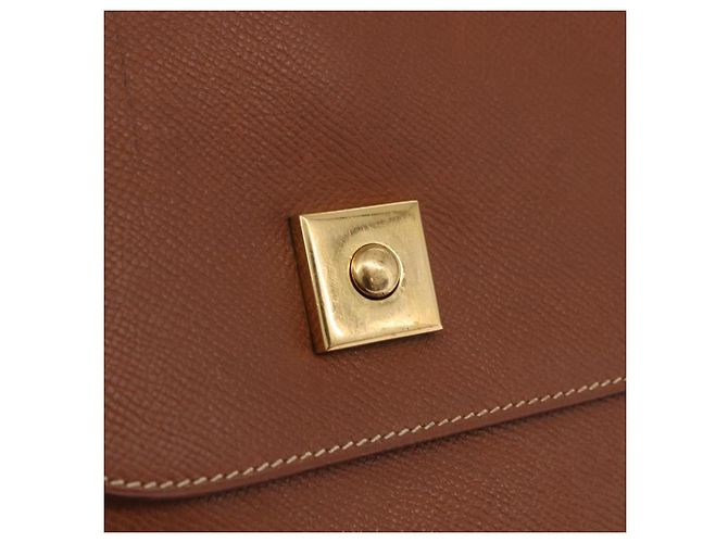 Hermès Borsa Business HERMES Danube 38 in Pelle Brown Gold Auth bs37017 Marrone D'oro - vista 18