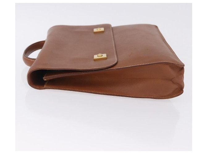 Hermès Borsa Business HERMES Danube 38 in Pelle Brown Gold Auth bs37017 Marrone D'oro - vista 5