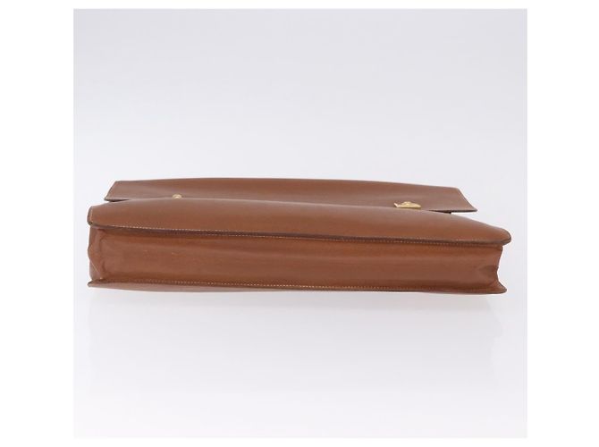 Hermès Borsa Business HERMES Danube 38 in Pelle Brown Gold Auth bs37017 Marrone D'oro - vista 6