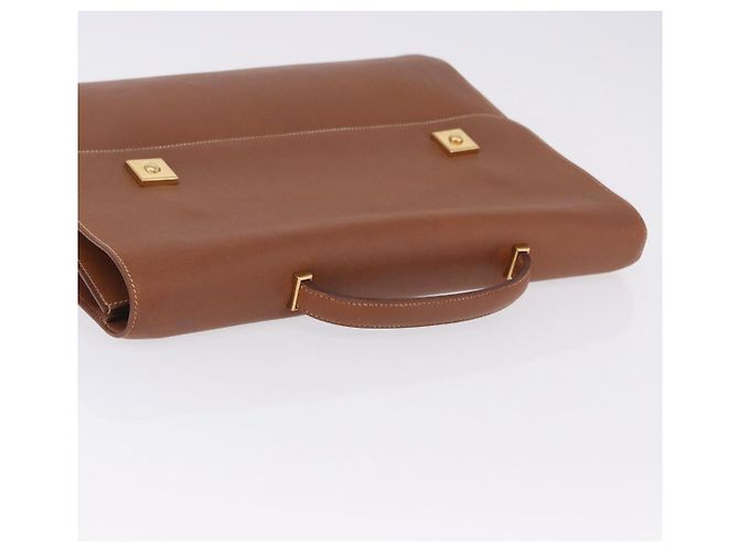 Hermès Borsa Business HERMES Danube 38 in Pelle Brown Gold Auth bs37017 Marrone D'oro - vista 7