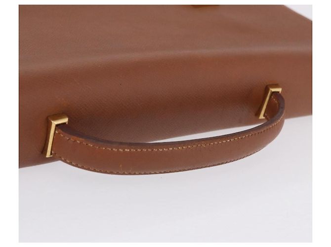 Hermès Borsa Business HERMES Danube 38 in Pelle Brown Gold Auth bs37017 Marrone D'oro - vista 8