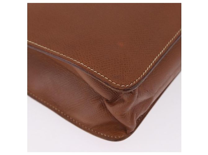 Hermès Borsa Business HERMES Danube 38 in Pelle Brown Gold Auth bs37017 Marrone D'oro - vista 9