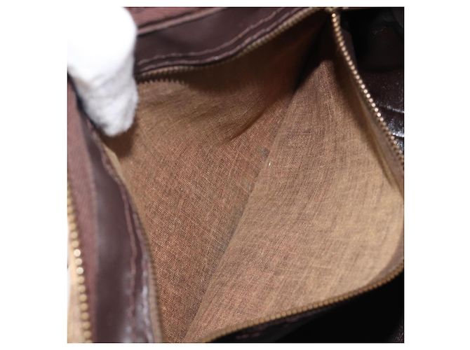 Borsa Boston Christian Dior Trotter Canvas Beige Gold Auth 200492 D'oro - vista 22