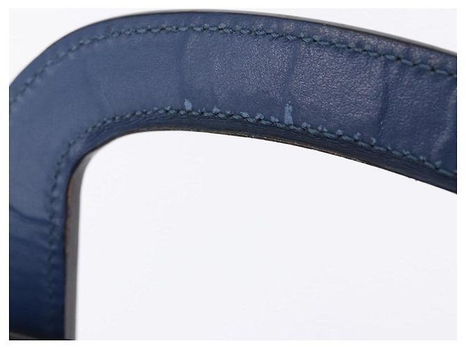 Borsa Christian Louboutin in pelle blu e argento Auth ka6102 - vista 10