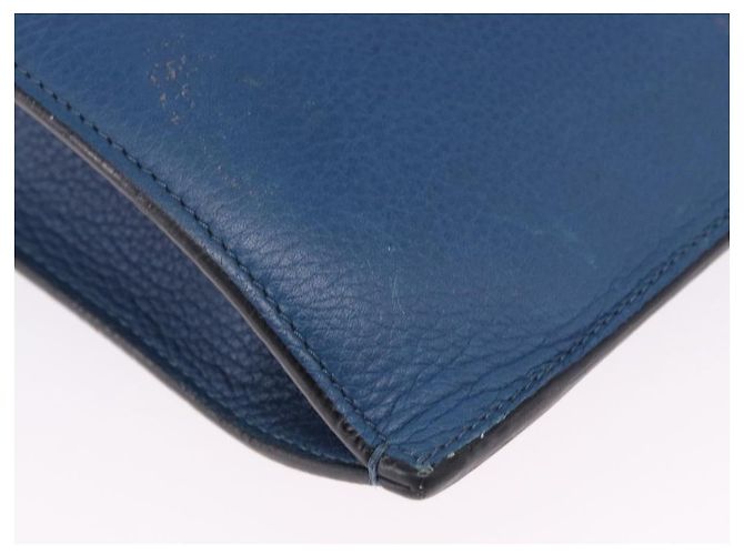 Borsa Christian Louboutin in pelle blu e argento Auth ka6102 - vista 17