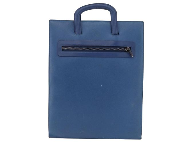 Borsa Christian Louboutin in pelle blu e argento Auth ka6102 - vista 2