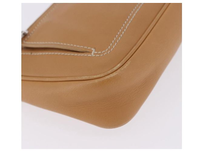 Salvatore Ferragamo Accessory Pouch Leather Beige Silver Auth 201289A Silvery - view 16