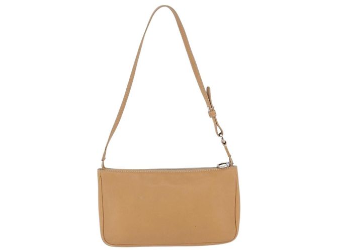 Salvatore Ferragamo Accessory Pouch Leather Beige Silver Auth 201289A Silvery - view 2