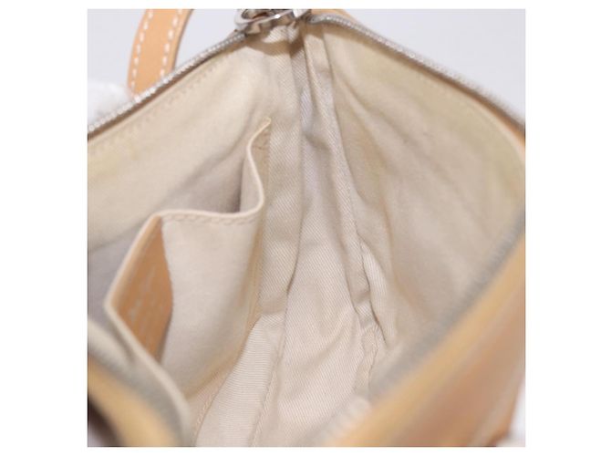 Salvatore Ferragamo Accessory Pouch Leather Beige Silver Auth 201289A Silvery - view 22