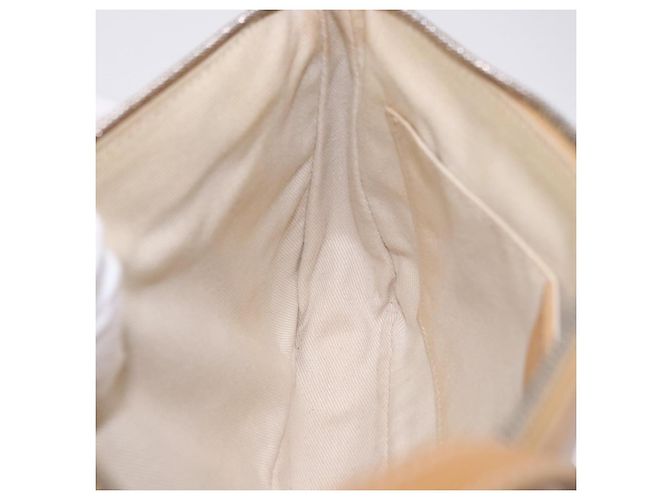 Salvatore Ferragamo Accessory Pouch Leather Beige Silver Auth 201289A Silvery - view 23