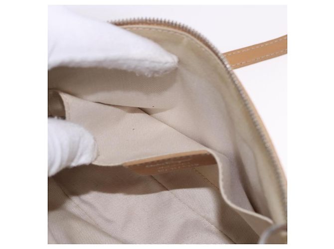 Salvatore Ferragamo Accessory Pouch Leather Beige Silver Auth 201289A Silvery - view 24
