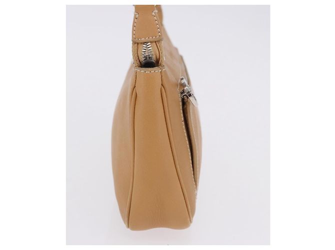 Salvatore Ferragamo Accessory Pouch Leather Beige Silver Auth 201289A Silvery - view 5