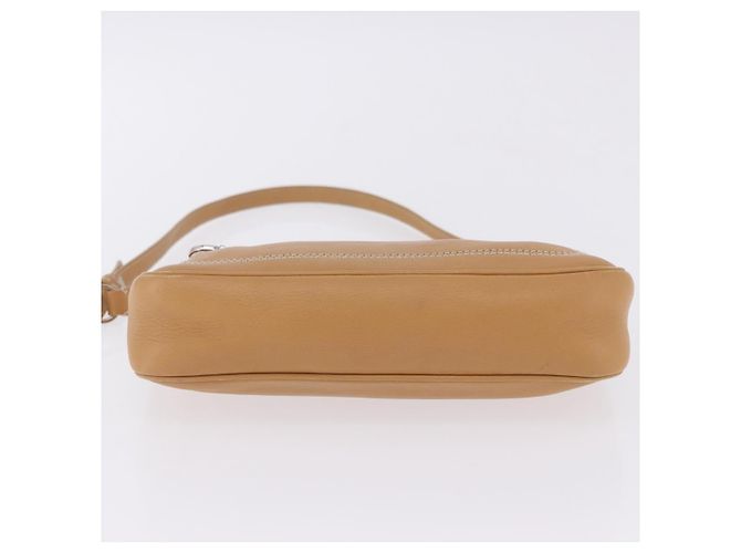 Salvatore Ferragamo Accessory Pouch Leather Beige Silver Auth 201289A Silvery - view 6