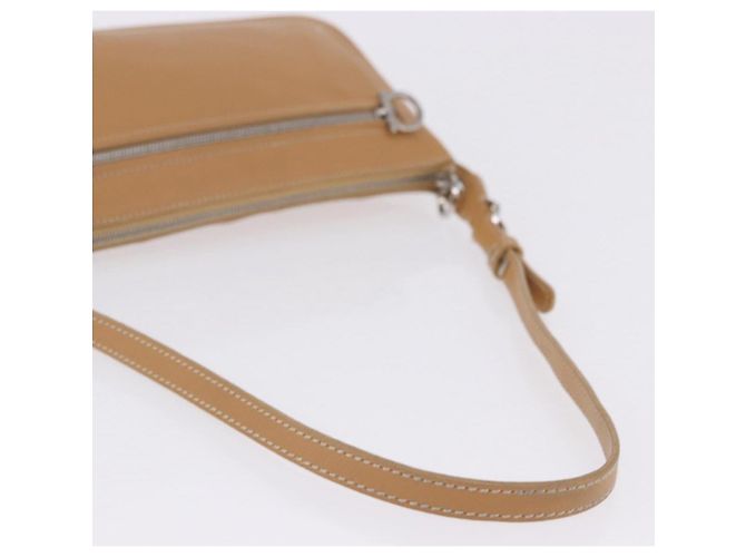 Salvatore Ferragamo Accessory Pouch Leather Beige Silver Auth 201289A Silvery - view 8