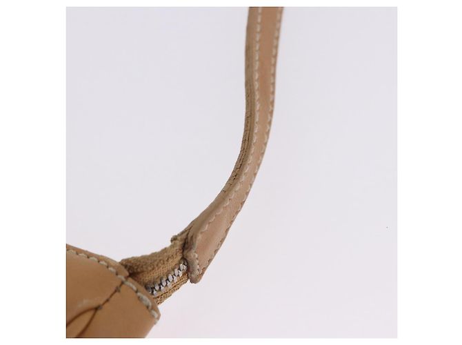 Salvatore Ferragamo Accessory Pouch Leather Beige Silver Auth 201289A Silvery - view 9