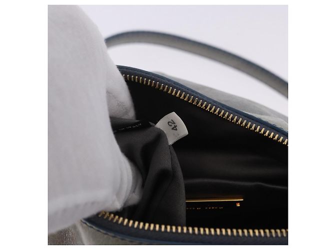 Borsa a tracolla Miu Miu Vitellolux Light Blue Gold Auth 202191M D'oro Blu chiaro - vista 11