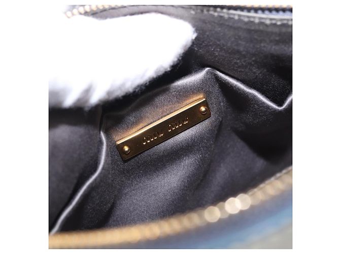 Borsa a tracolla Miu Miu Vitellolux Light Blue Gold Auth 202191M D'oro Blu chiaro - vista 22