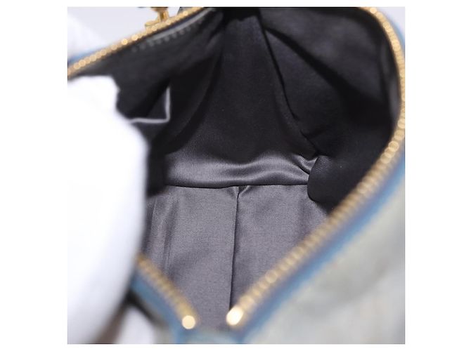 Borsa a tracolla Miu Miu Vitellolux Light Blue Gold Auth 202191M D'oro Blu chiaro - vista 23
