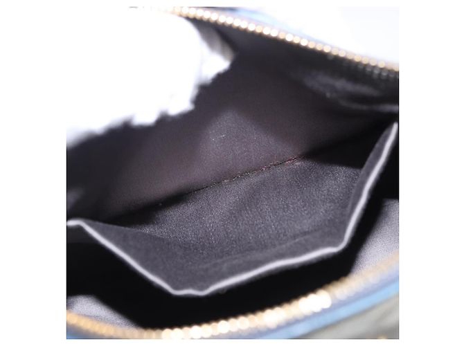 Borsa a tracolla Miu Miu Vitellolux Light Blue Gold Auth 202191M D'oro Blu chiaro - vista 25