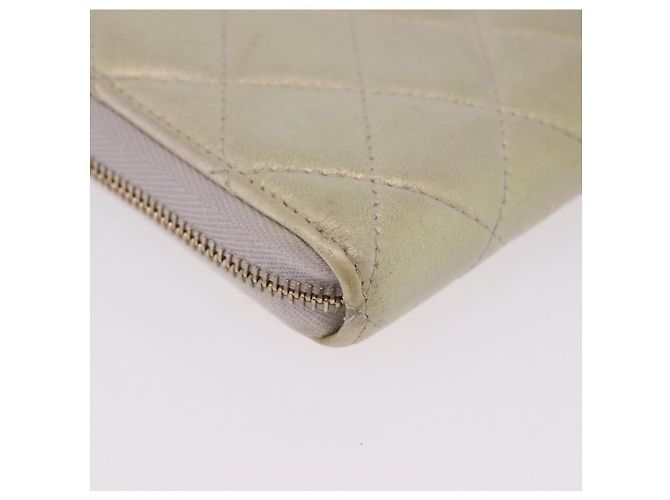 Portefeuille long CHANEL Matelasse en agneau Gold CC Auth 203081V Doré - vue 15