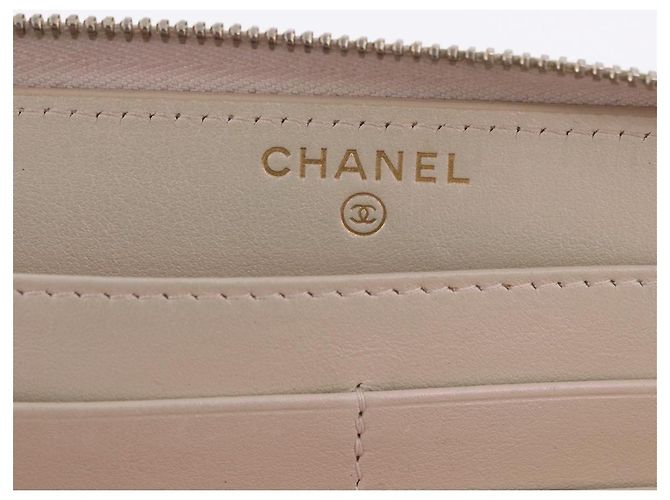 Portefeuille long CHANEL Matelasse en agneau Gold CC Auth 203081V Doré - vue 18