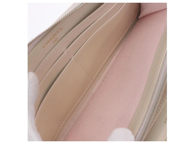 Portefeuille long CHANEL Matelasse en agneau Gold CC Auth 203081V Doré - vue 20