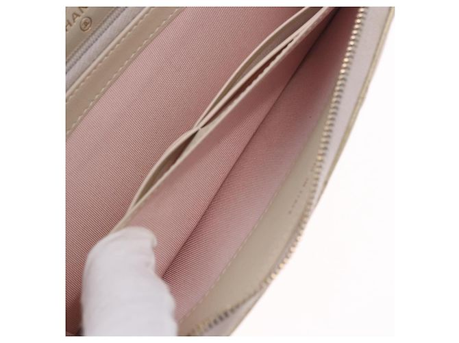 Portefeuille long CHANEL Matelasse en agneau Gold CC Auth 203081V Doré - vue 22