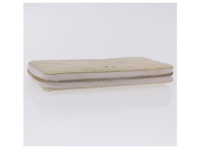 Portefeuille long CHANEL Matelasse en agneau Gold CC Auth 203081V Doré - vue 5