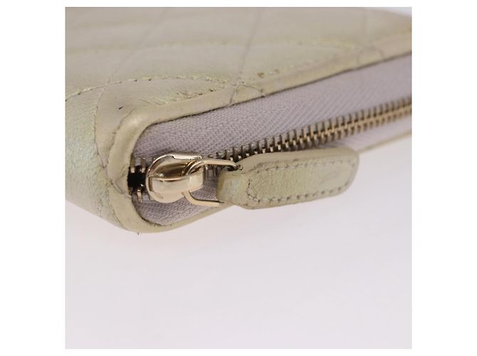 Portefeuille long CHANEL Matelasse en agneau Gold CC Auth 203081V Doré - vue 8
