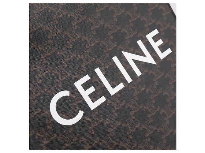 Céline Borsa a tracolla CELINE Macadam Canvas Triomphe in pelle 2way Brown Gold Auth mr2902A Marrone D'oro - vista 18
