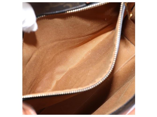 Céline Borsa a tracolla CELINE Macadam Canvas Triomphe in pelle 2way Brown Gold Auth mr2902A Marrone D'oro - vista 22