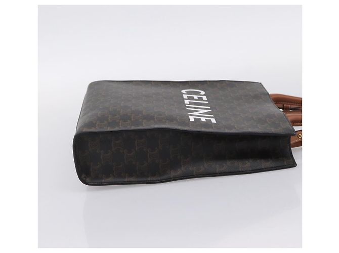 Céline Borsa a tracolla CELINE Macadam Canvas Triomphe in pelle 2way Brown Gold Auth mr2902A Marrone D'oro - vista 4