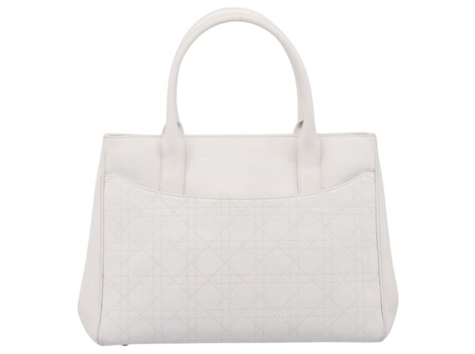 Borsa Christian Dior Canage in pelle bianca e argento Auth mr2872V Bianco - vista 2